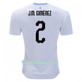 Camisolas de Futebol Uruguai J.M. Gimenez 2 Equipamento Alternativa Copa do Mundo 2018 Manga Curta